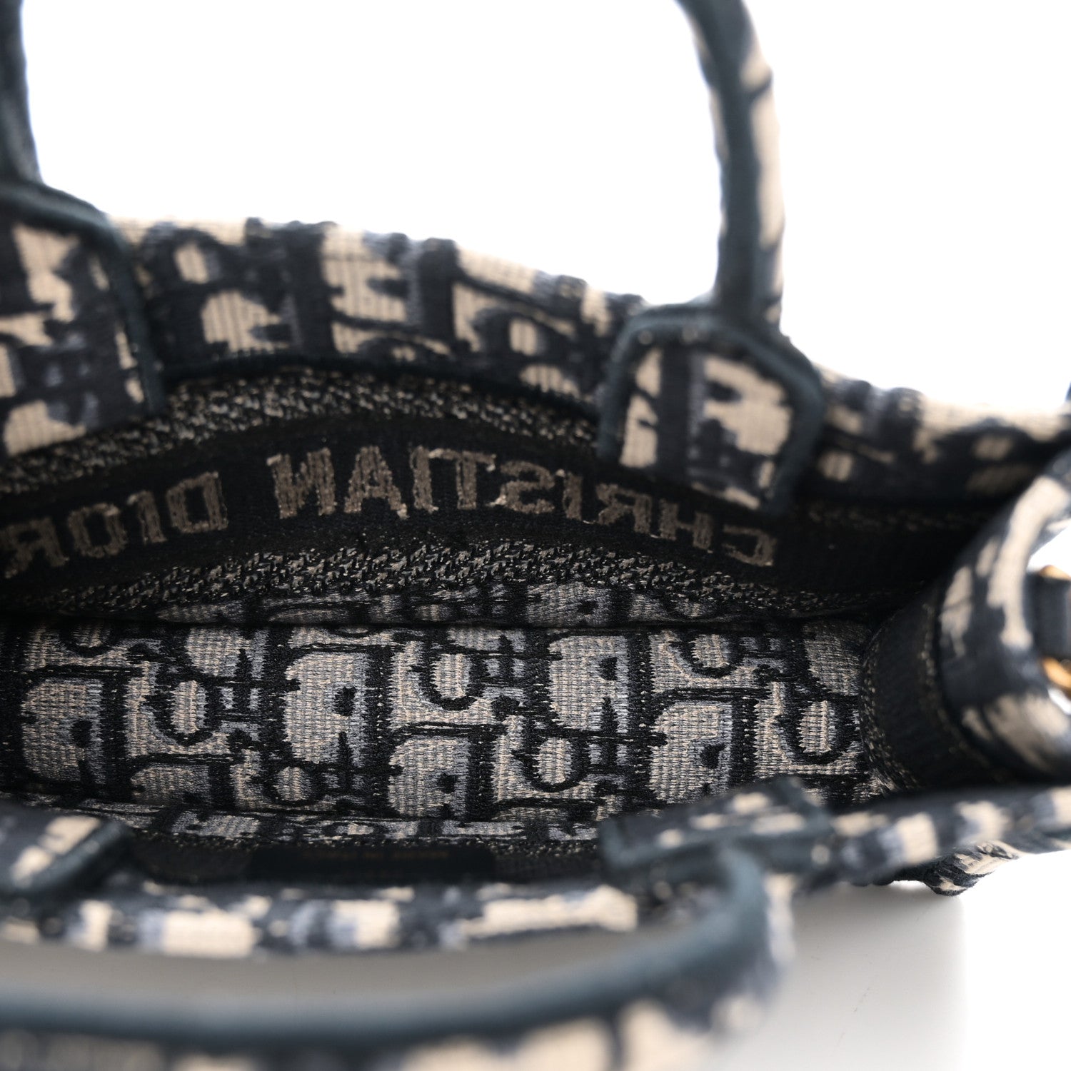 Christian Dior Oblique Mini Book Tote With Strap Blue Multicolor 5 of 11