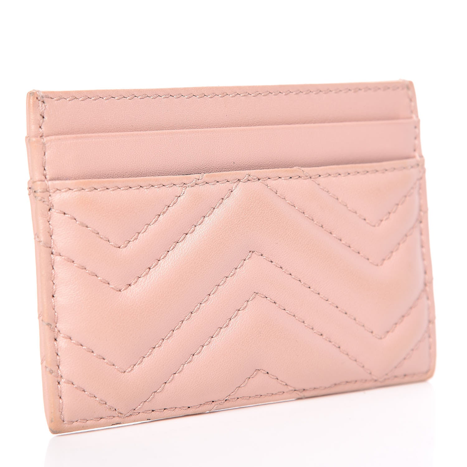 Gucci Calfskin Matelasse GG Marmont Card Holder Perfect Pink 3 of 11