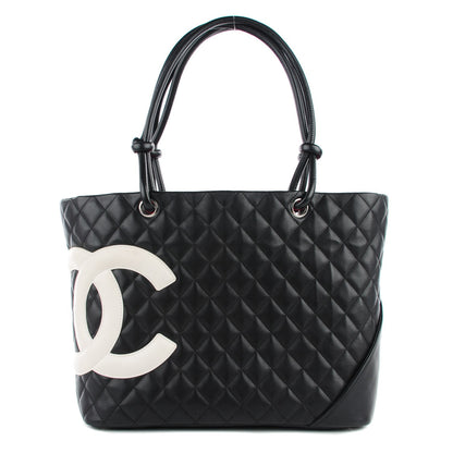 Chanel Calfskin Quilted Large Cambon Tote Black White 1 of 8