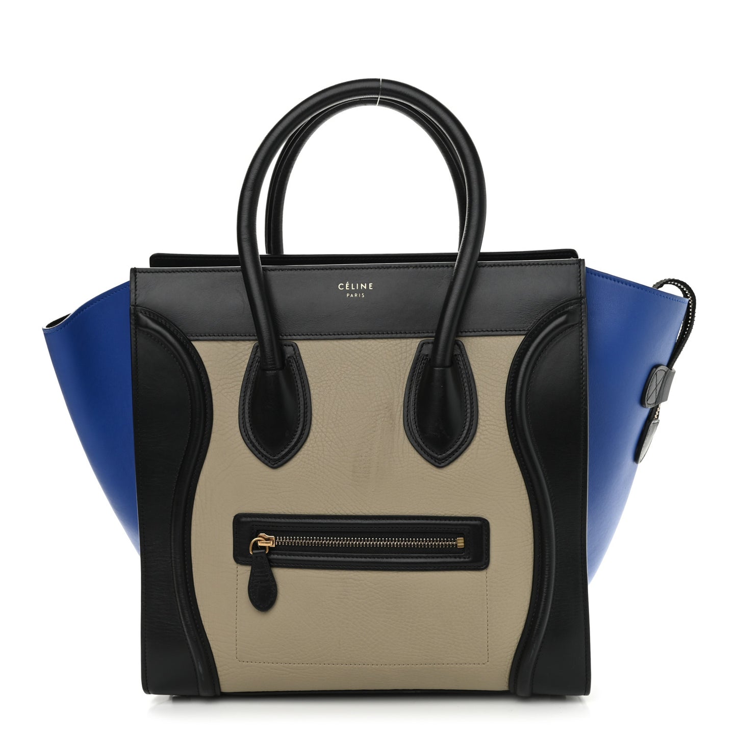 Elephant Calfskin Mini Tri-Color Luggage Beige