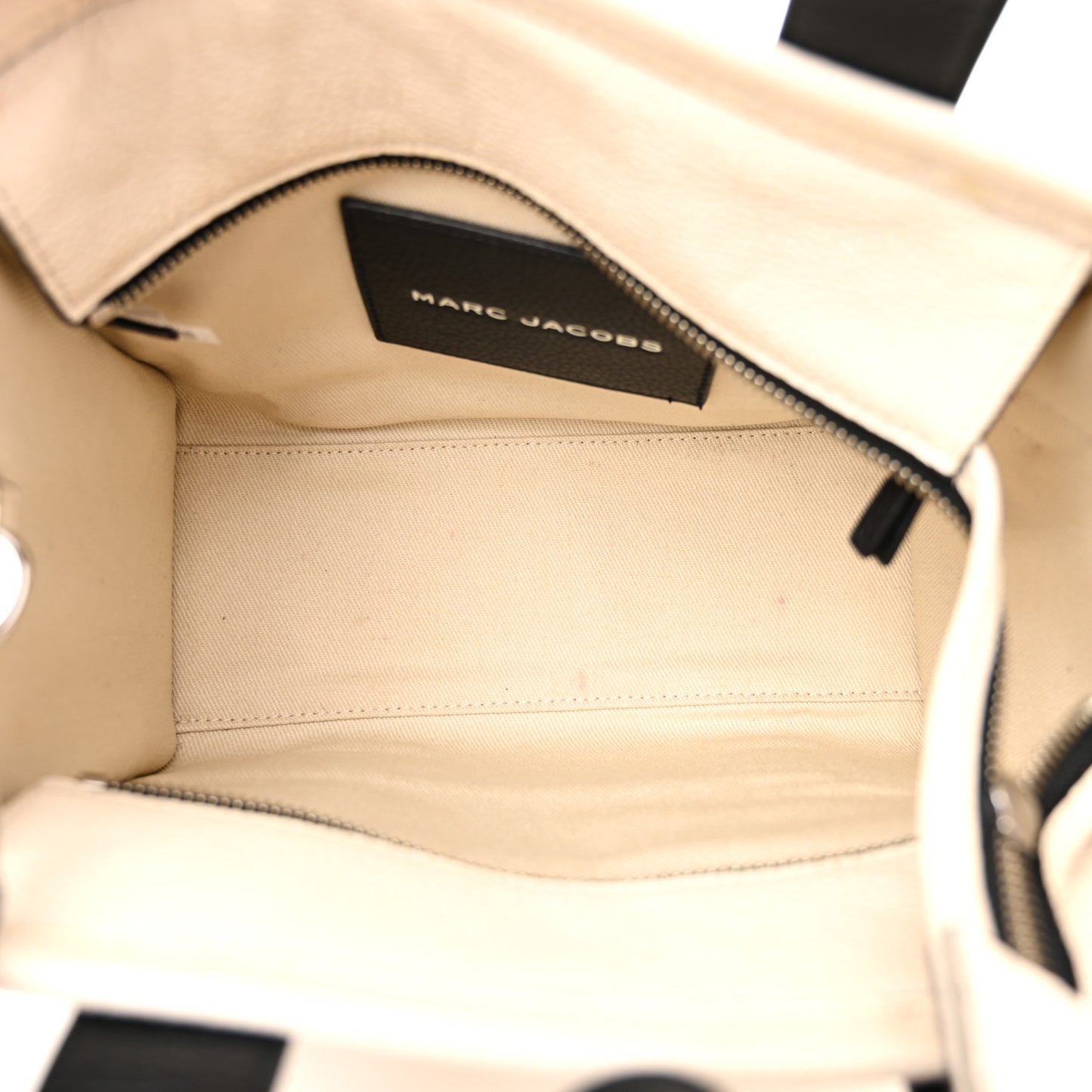 Grained Calfskin Colorblock Mini The Tote Bag Ivory Multi