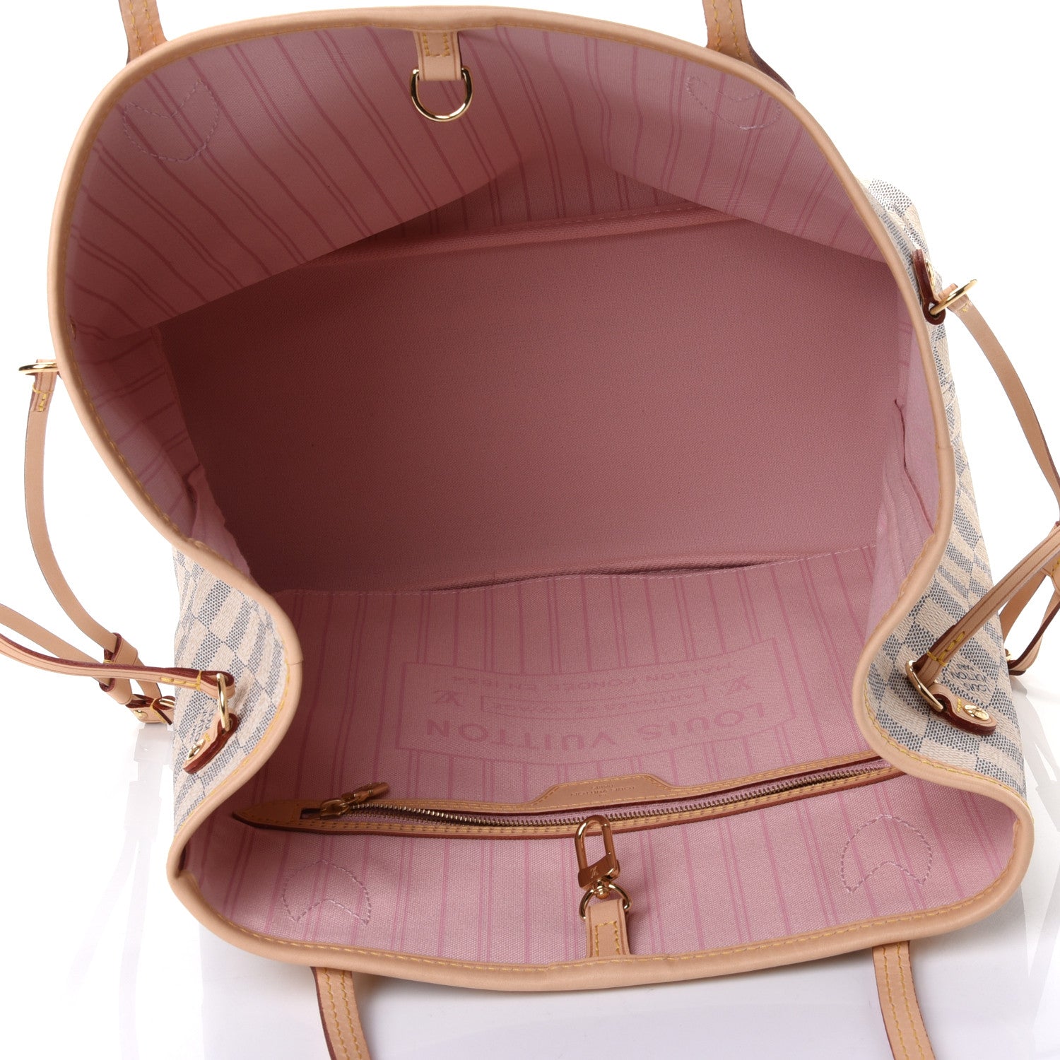 Louis Vuitton Damier Azur Neo Neverfull MM Rose Ballerine 4 of 4