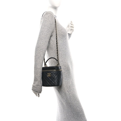 Chanel Lambskin Quilted Trendy Vanity Case Black 2 of 10