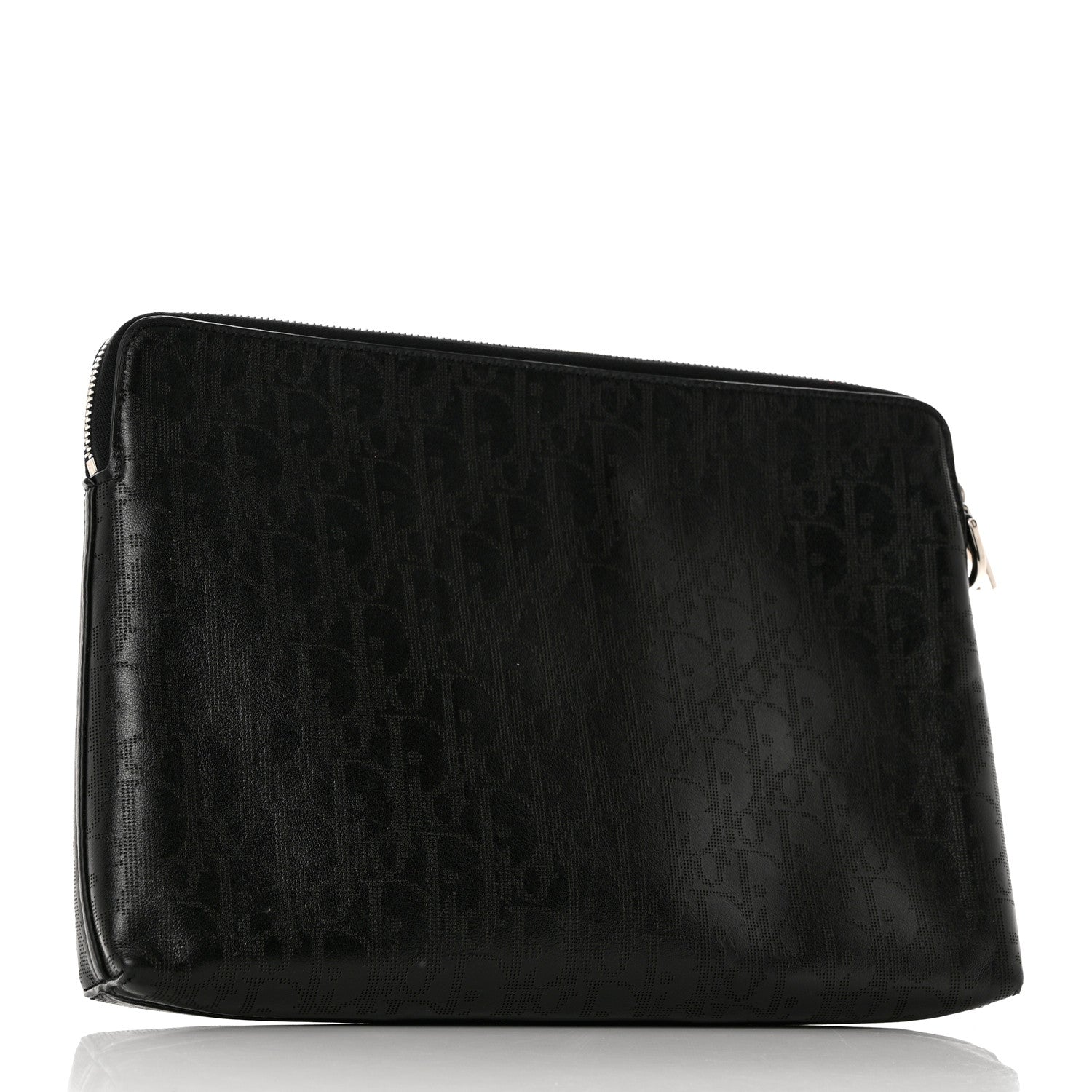 Christian Dior Calfskin Perforated Oblique Galaxy Pouch Black 3 of 10