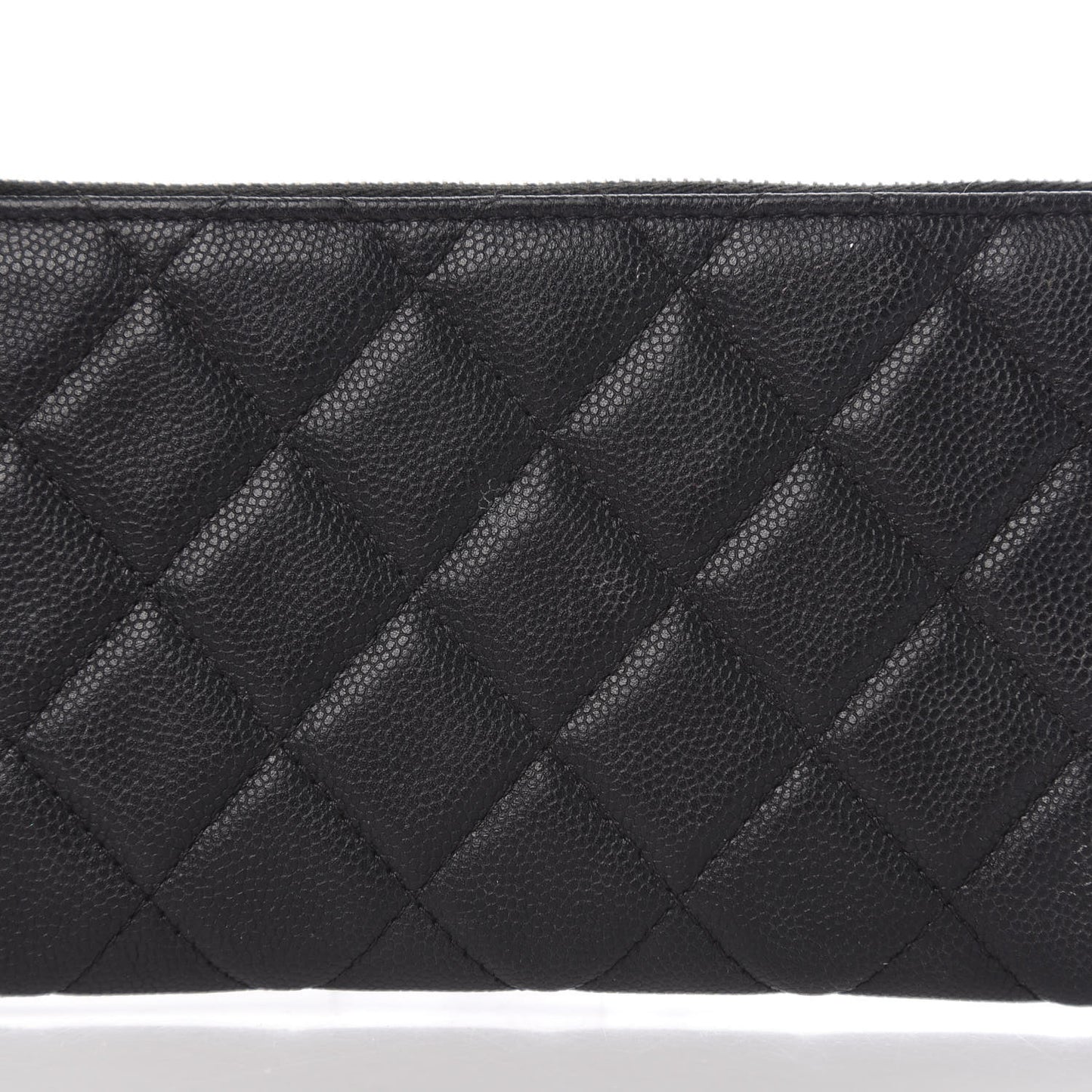 Caviar Quilted Filigree Zip Pouch Black