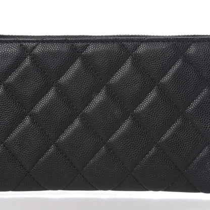 Chanel Caviar Quilted Filigree Zip Pouch Black 9 of 13