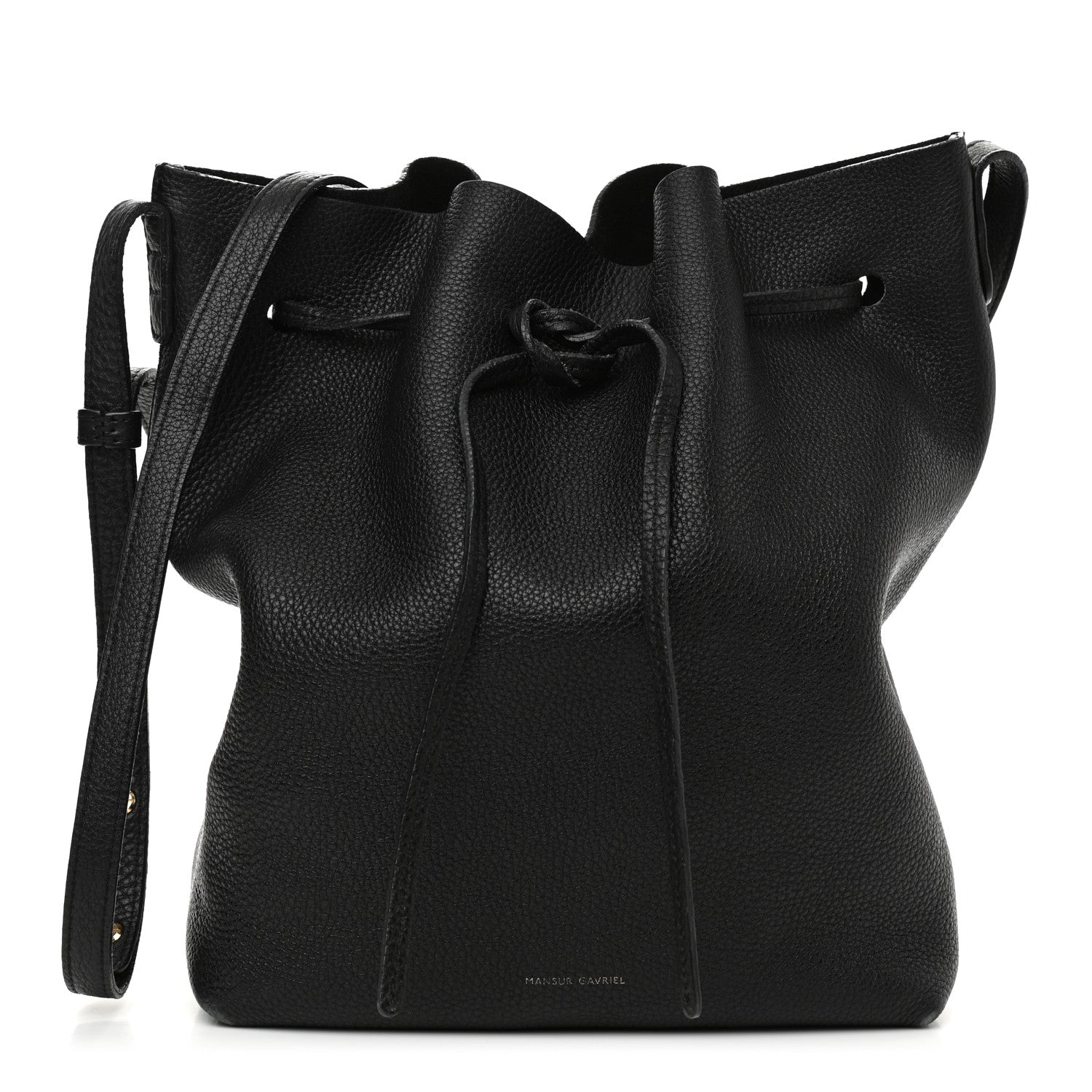 Mansur Gavriel Tumbled Calfskin Bucket Bag Black 2 of 14