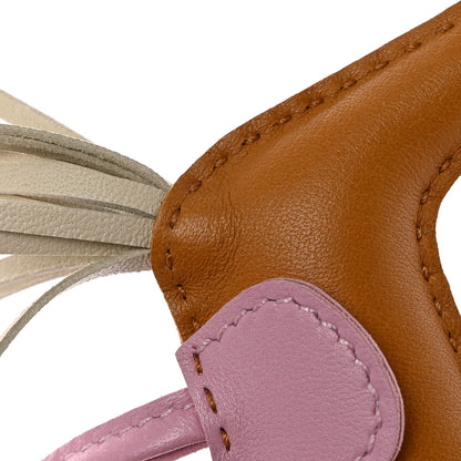 Hermes Milo Lambskin Grigri Rodeo Horse Bag Charm PM Sesame Mauve Sylvestre Craie 4 of 4