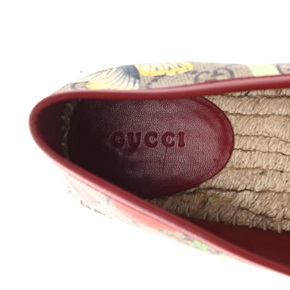 Gucci GG Supreme Monogram Tian Womens Espadrilles 35 Beige Multicolor Red 7 of 9