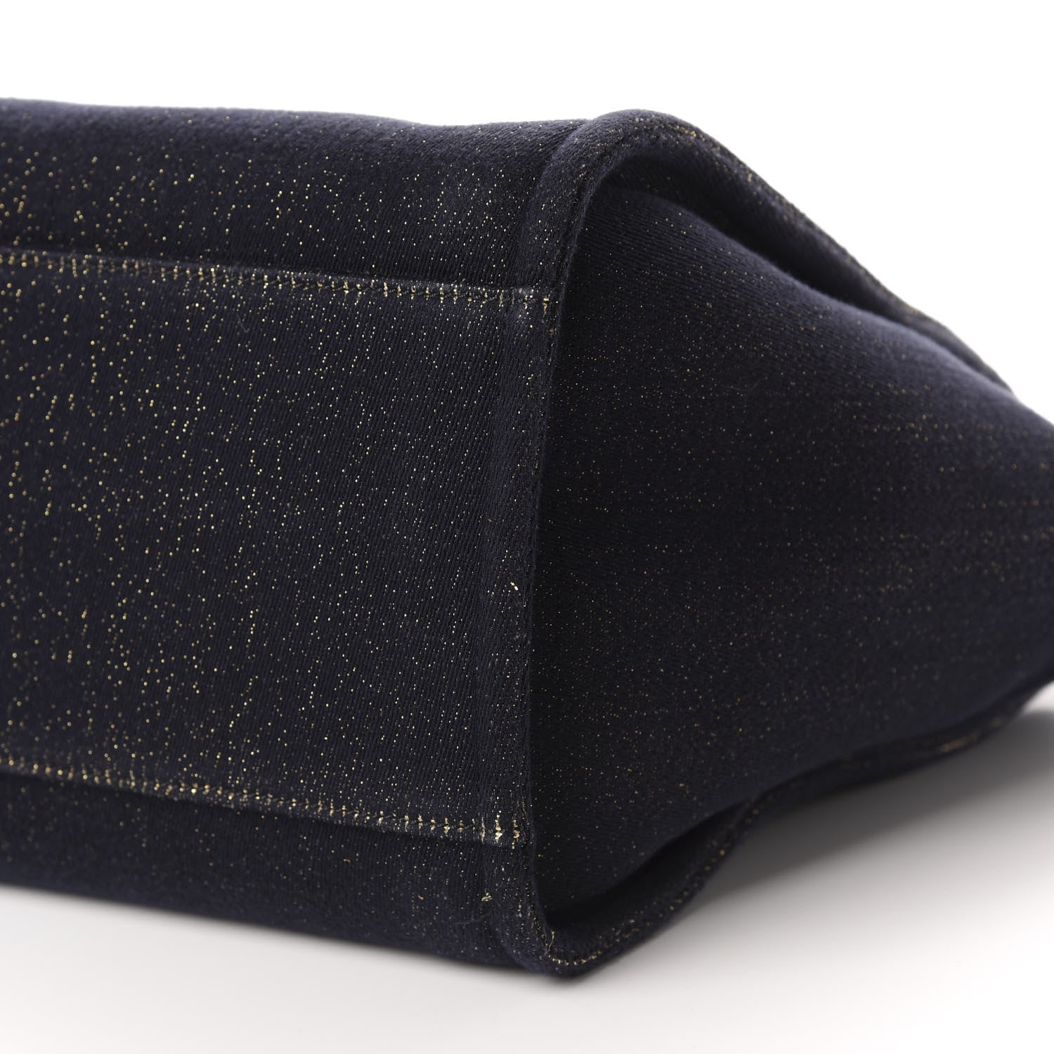 Chanel Lurex Canvas Medium Deauville Tote Navy Blue Gold 6 of 12