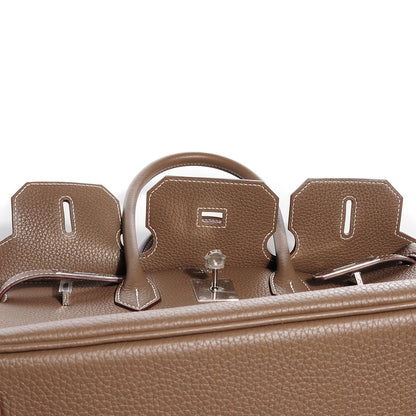 Hermes Taurillon Clemence Birkin 35 Etoupe 9 of 27