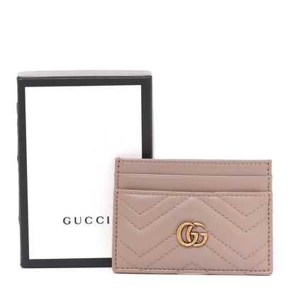 Gucci Calfskin Matelasse GG Marmont Card Holder Porcelain Rose 7 of 7