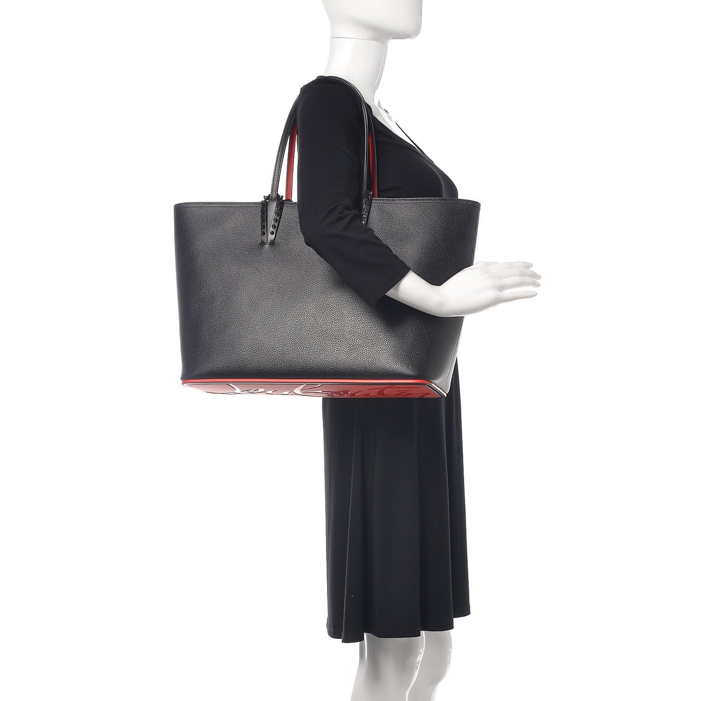 Calfskin Spikes East West Cabata Tote Black