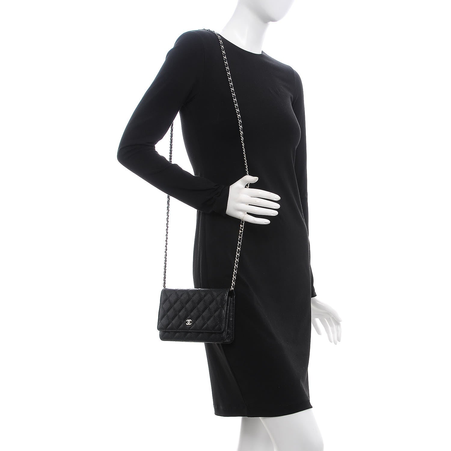 Chanel Caviar Quilted Wallet On Chain WOC Black 2 of 9