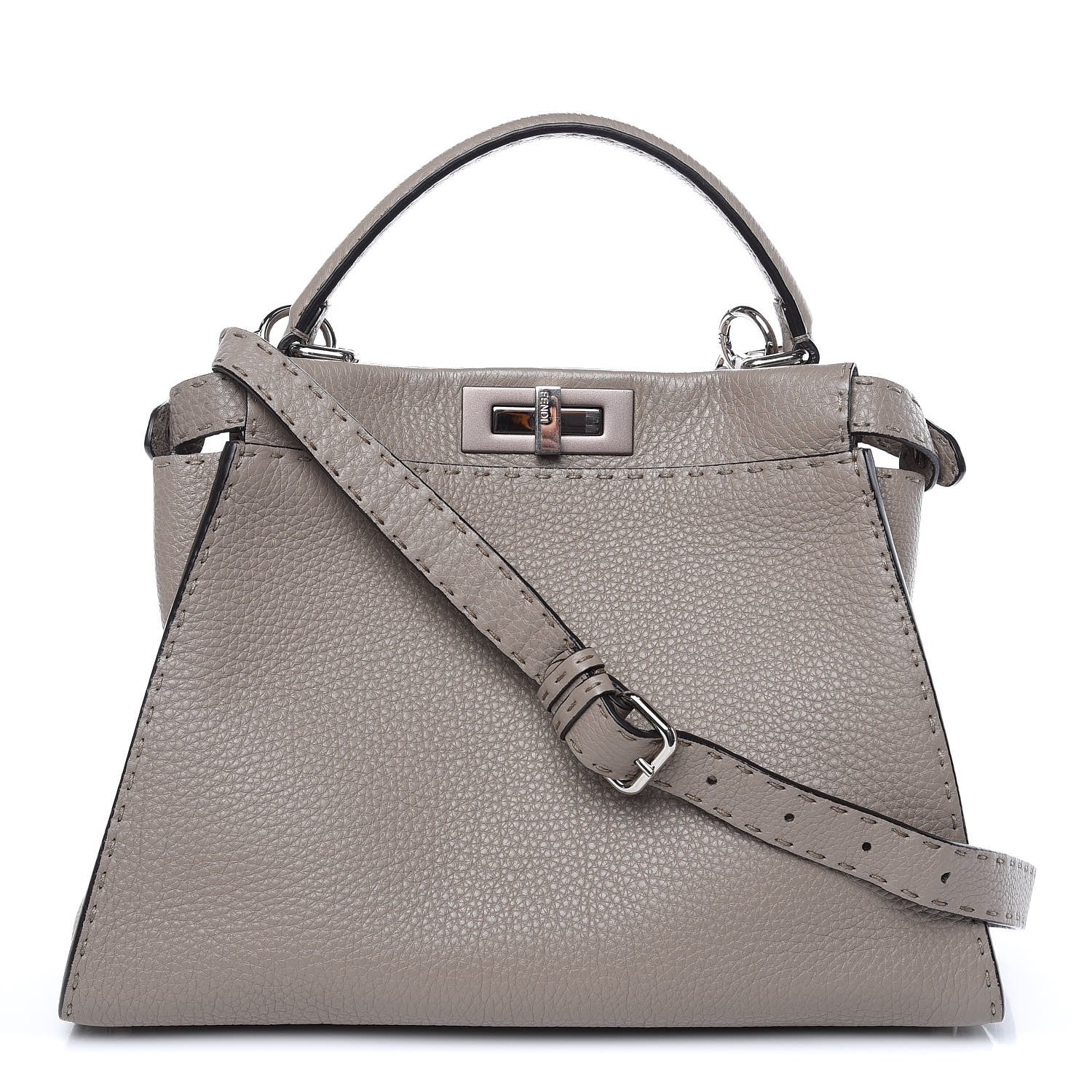 Fendi Cuoio Romano Selleria Medium Peekaboo Iconic Satchel Corda 1 of 11