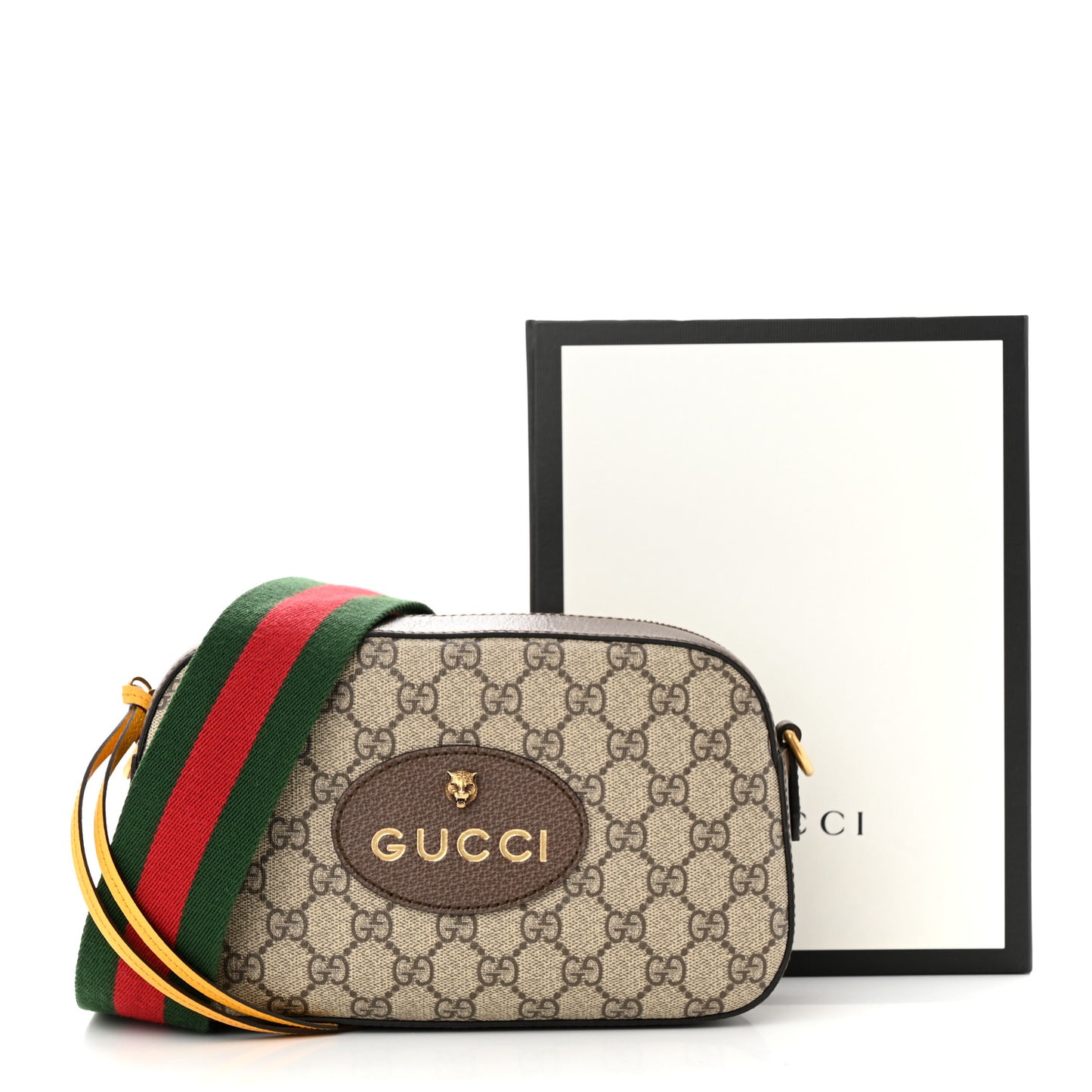 GG Supreme Monogram Web Neo Vintage Shoulder Bag Beige New Acero Crop