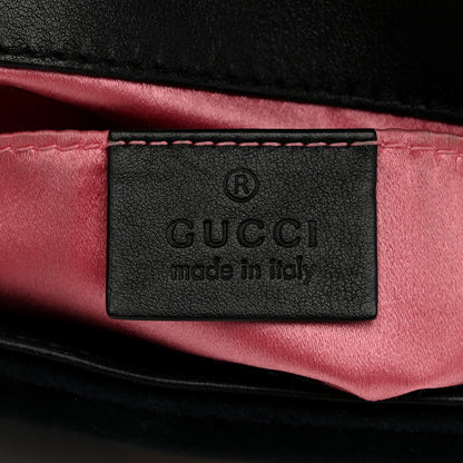 Gucci Velvet Matelasse Mini GG Marmont Shoulder Bag Black 6 of 10