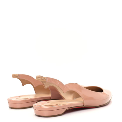 Christian Louboutin Patent Hot Chickita Slingback Flats 38.5 Nude 5 of 8