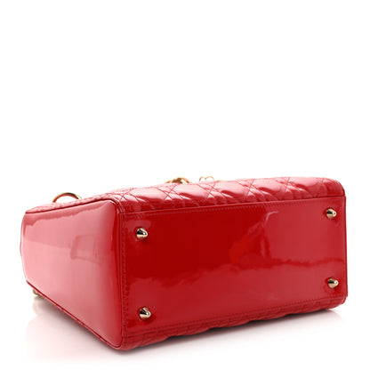 Christian Dior Patent Cannage Medium Lady Dior Red 4 of 10