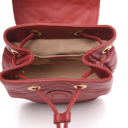 Gucci Calfskin Matelasse GG Marmont Flap Backpack Hibiscus Red 4 of 9