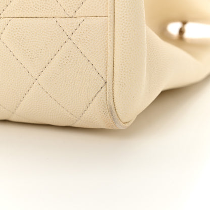 Chanel Caviar Quilted In Out Flap Shopping Tote White 17 of 17