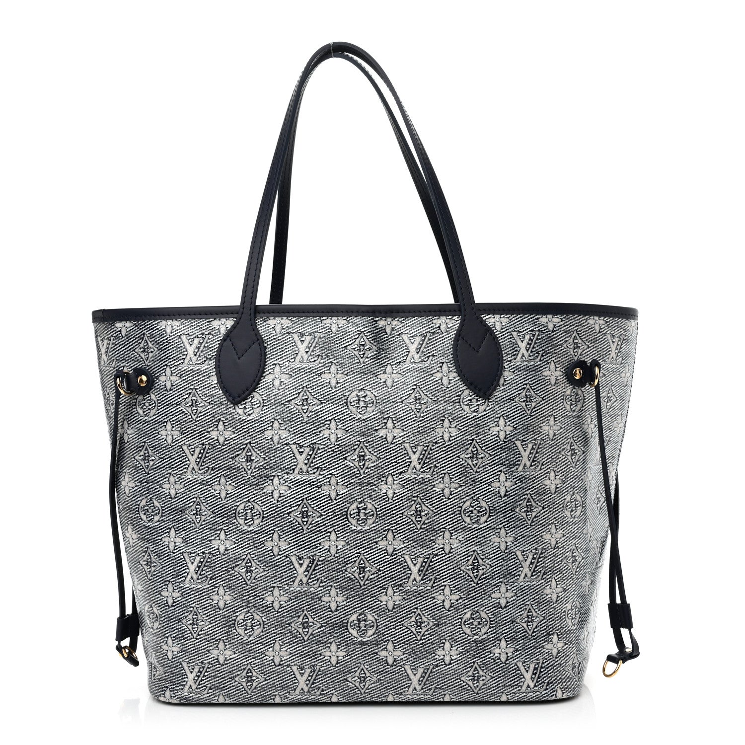 Louis Vuitton Monoglam Neverfull MM Blue 3 of 11