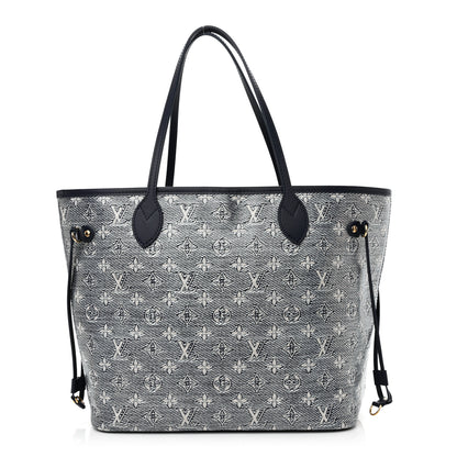 Louis Vuitton Monoglam Neverfull MM Blue 3 of 11