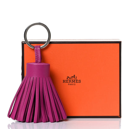 Hermes Lambskin Carmen Tassel Key Holder Rose Pourpre 4 of 4