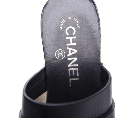 Chanel Calfskin CC Lucky Charms Studded Clogs 37 Black 8 of 10