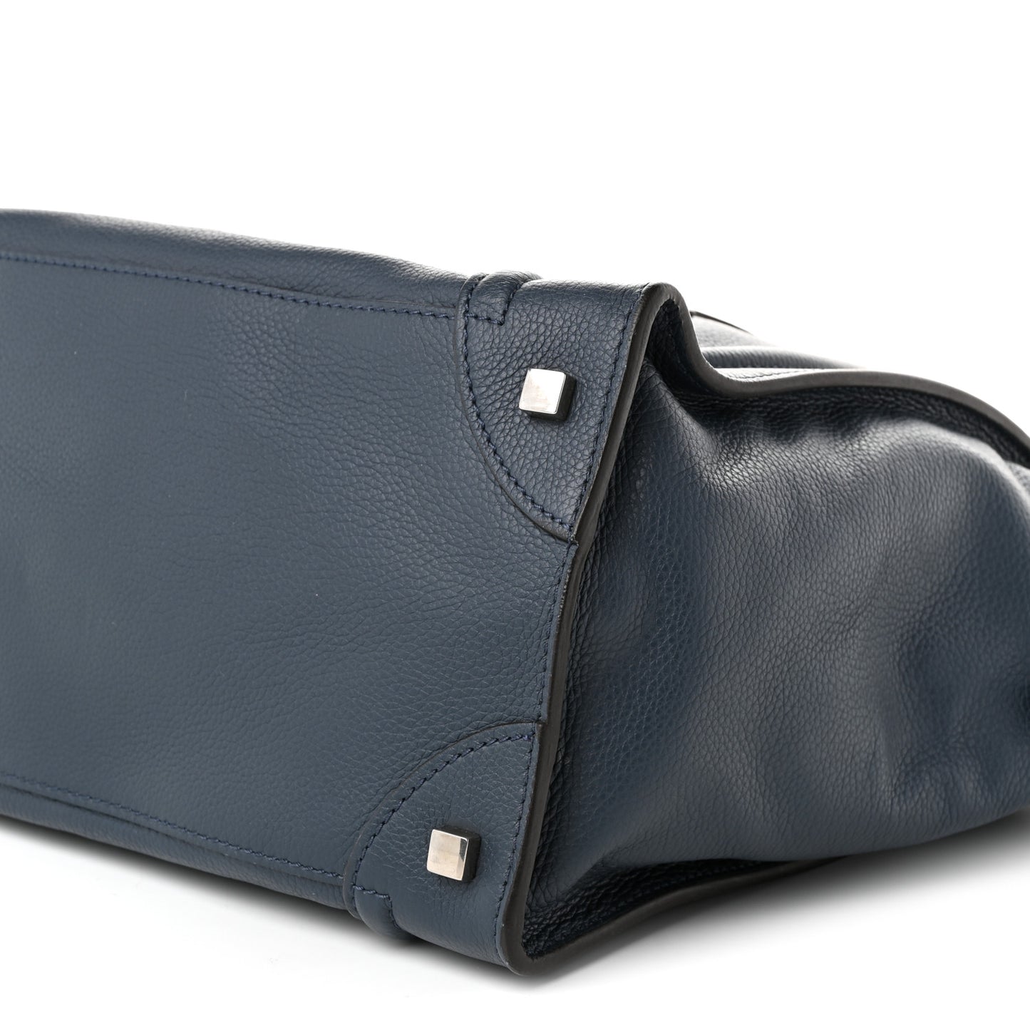 Drummed Calfskin Mini Luggage Blue