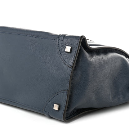 Celine Drummed Calfskin Mini Luggage Blue 9 of 9