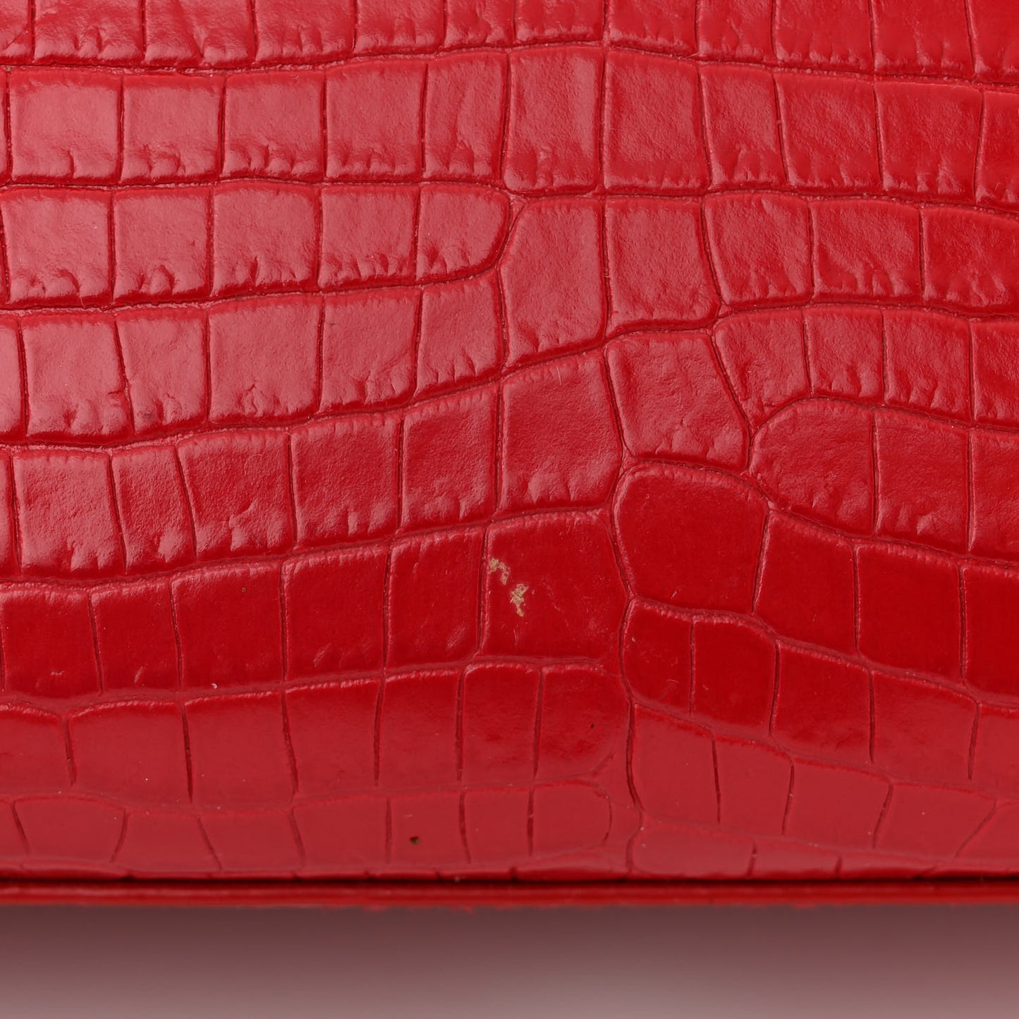 Calfskin Crocodile Embossed Nano Sac De Jour Red