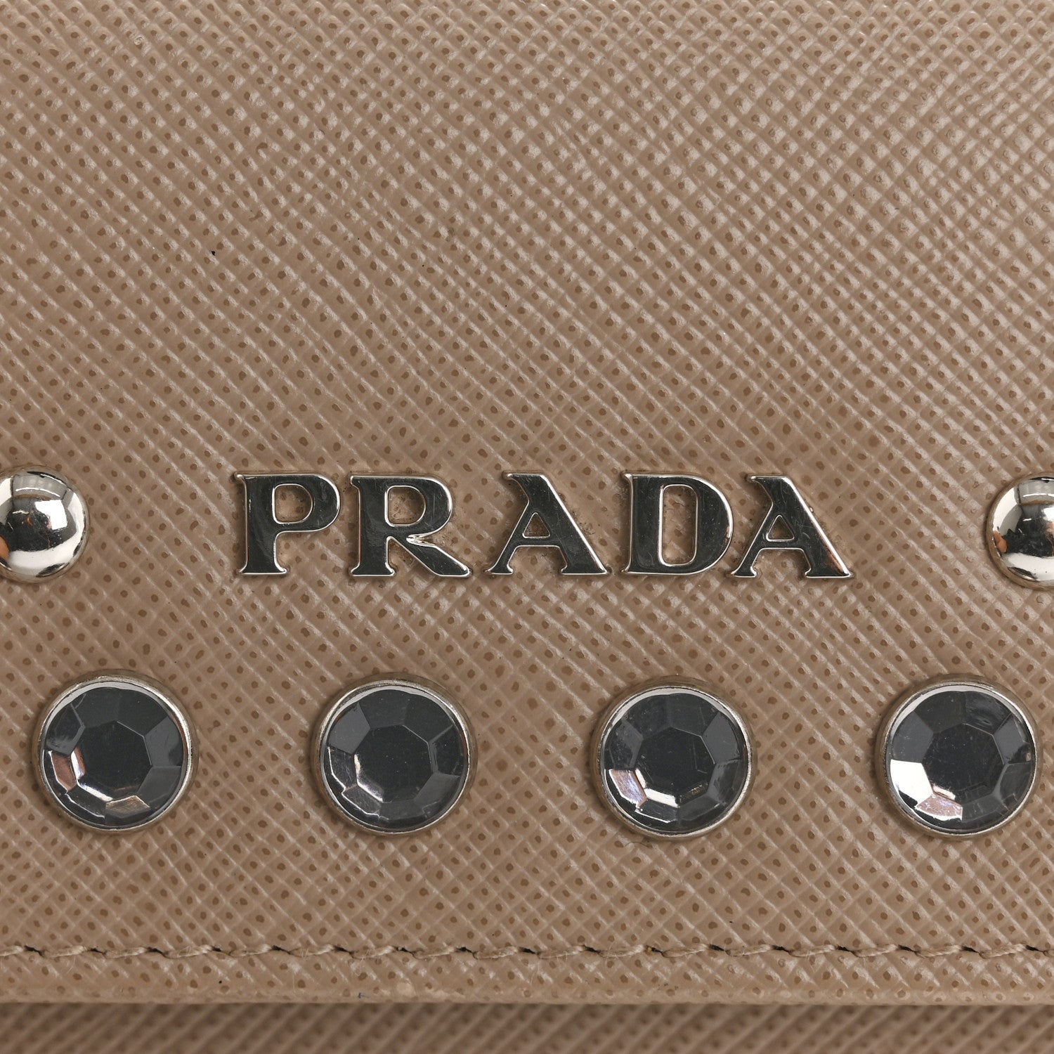 Prada Saffiano Crystal Card Holder Cammeo 12 of 12