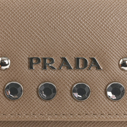 Prada Saffiano Crystal Card Holder Cammeo 12 of 12