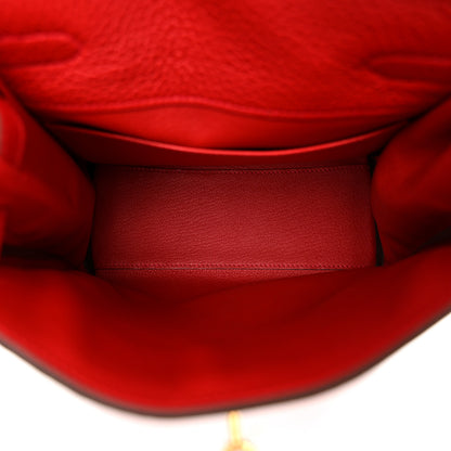 Hermes Taurillon Clemence Kelly Ado Backpack Rouge Casaque 5 of 12