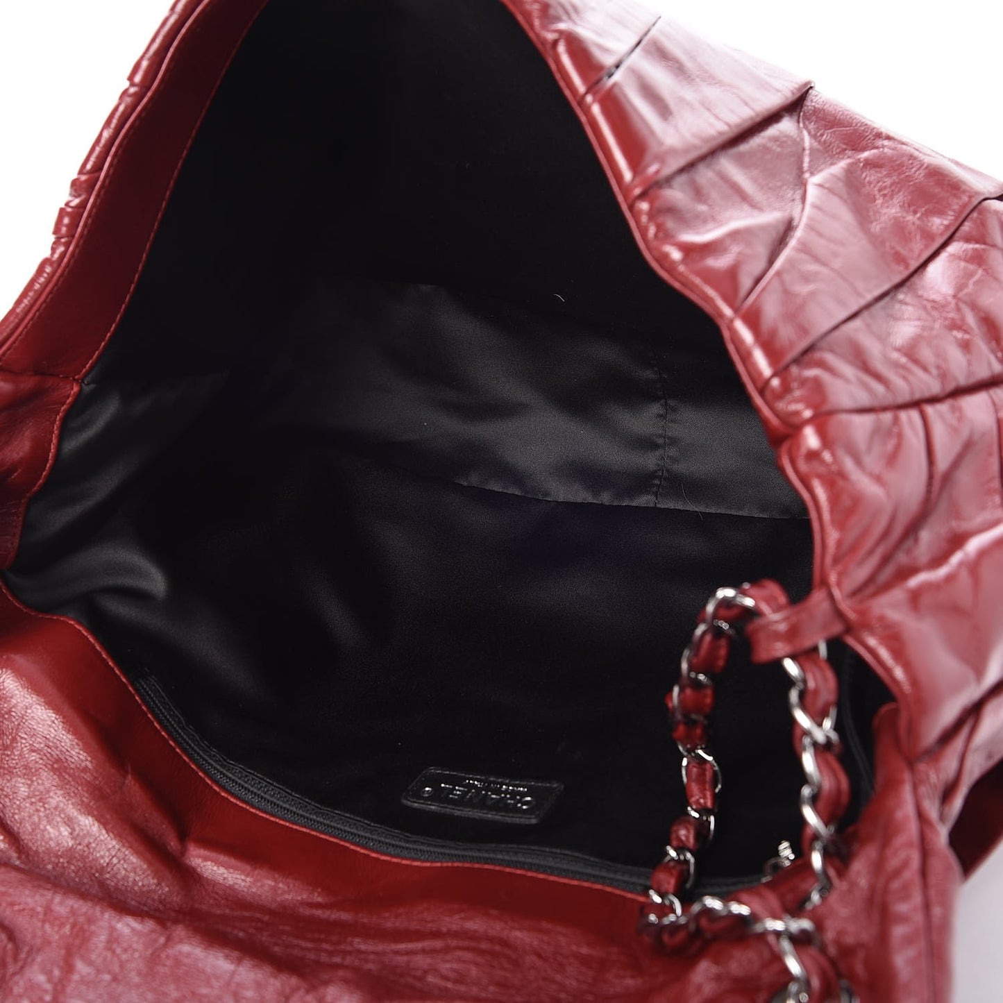 Glazed Calfskin Twisted Maxi Flap Red