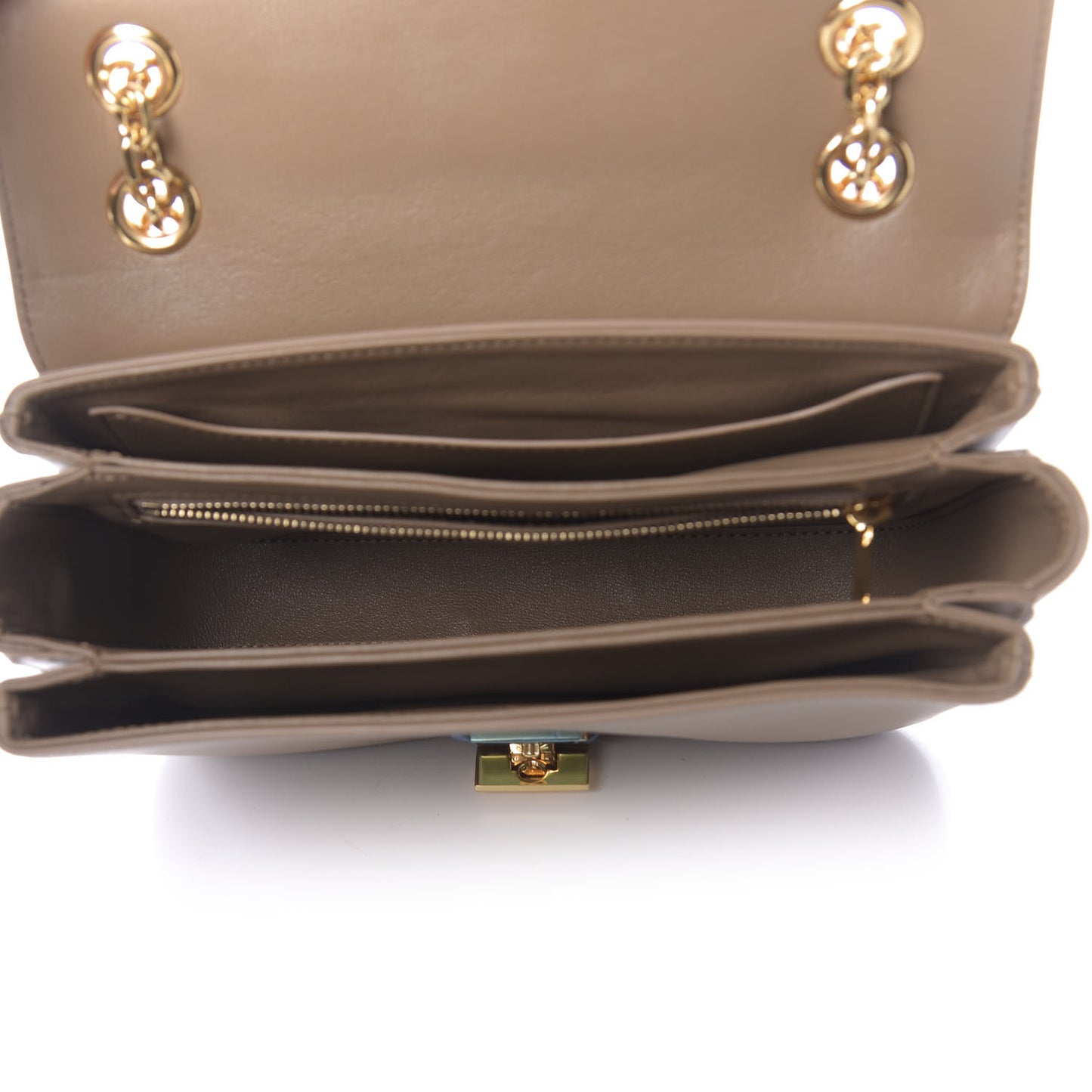 Shiny Calfskin Medium C Bag Light Camel