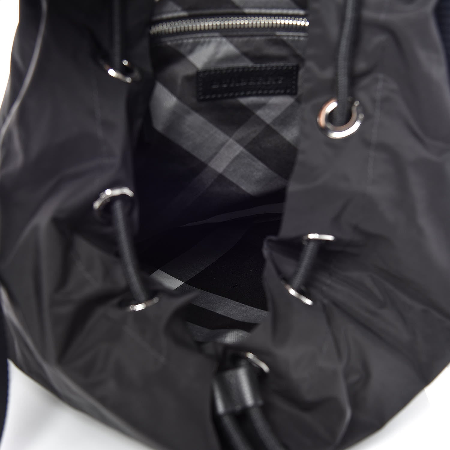 Burberry Nylon Solid to Check Backpack Black 7 of 11
