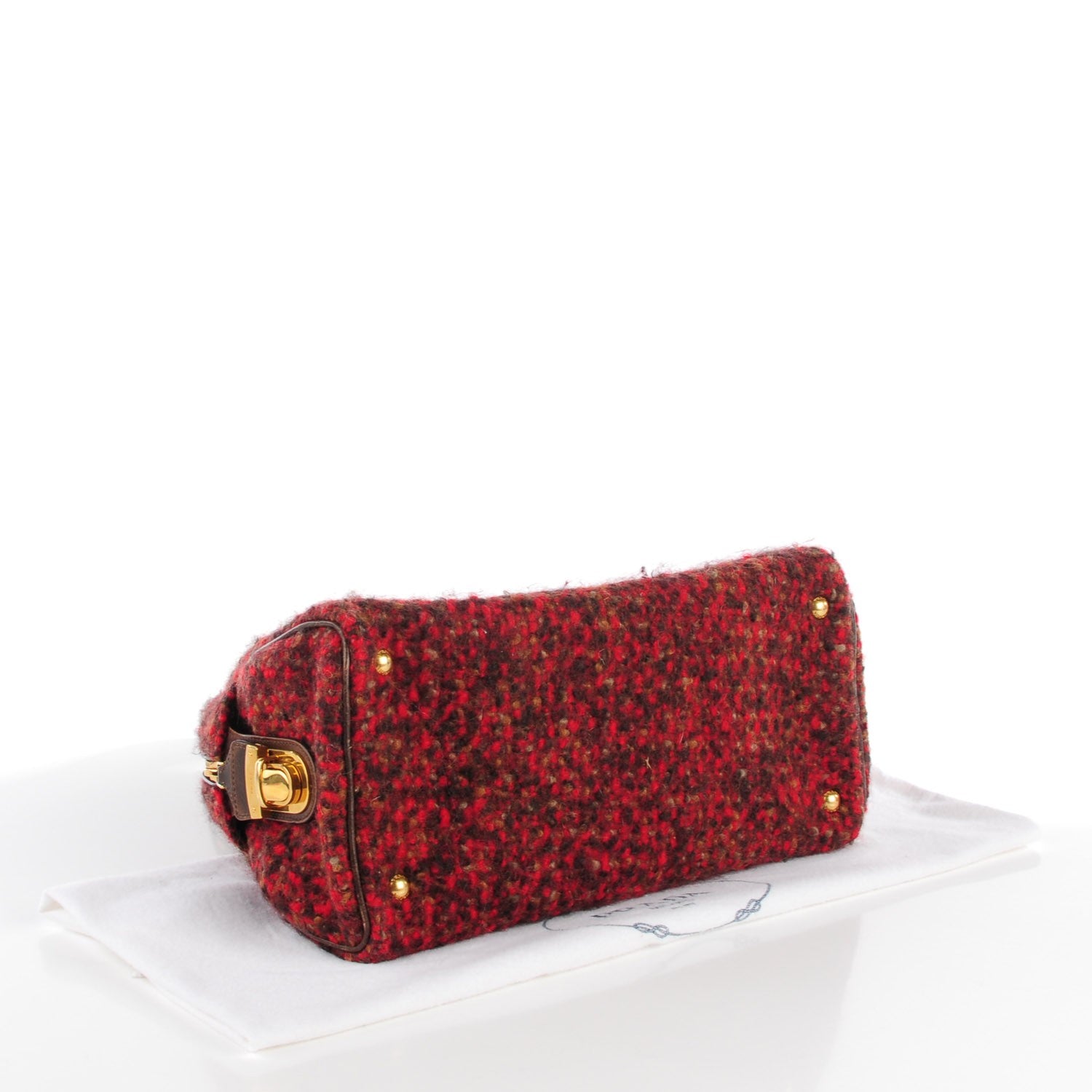 Prada Wool Boucle Vitello Vintage Bowler 4 of 10