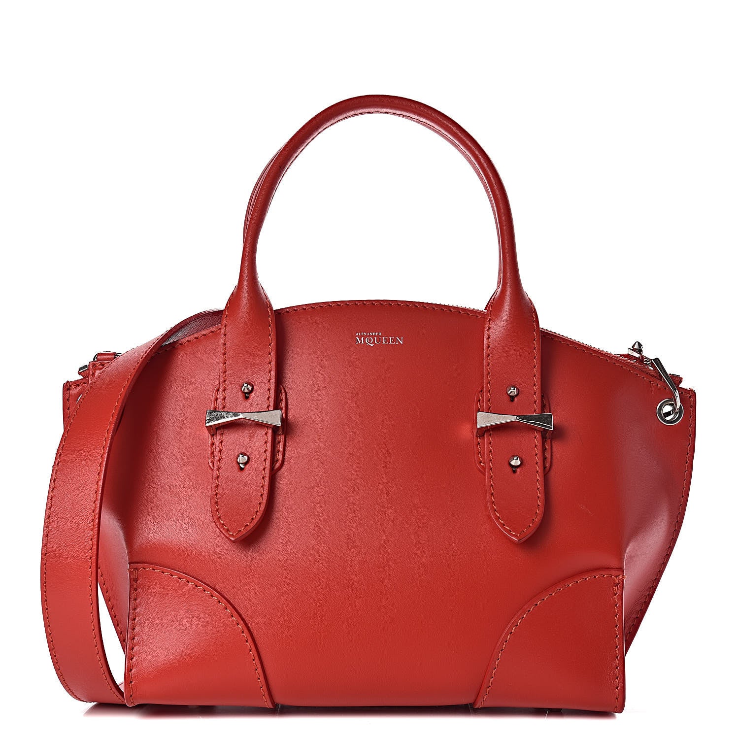 Alexander McQueen Smooth Calfskin Small Legend Satchel Red 1 of 14