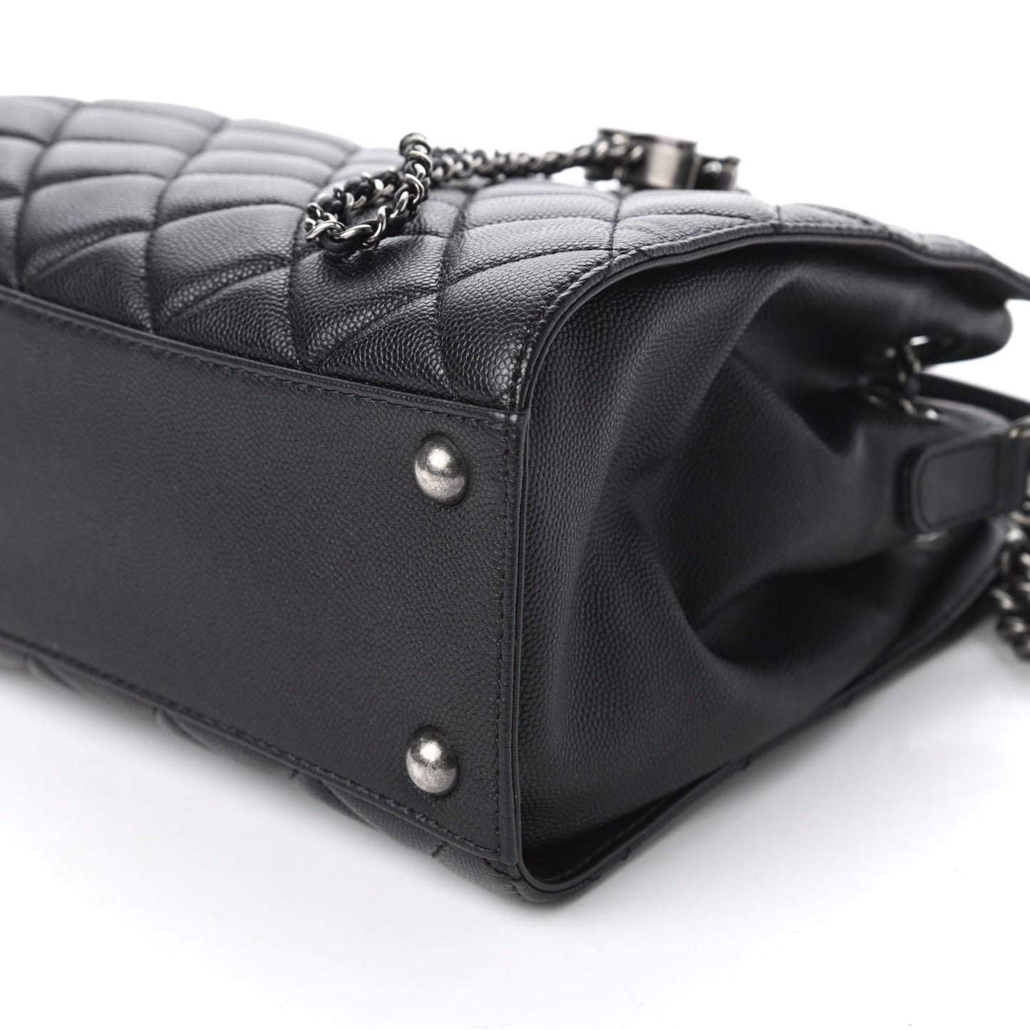 Caviar Quilted Small CC Bucket Bag Black