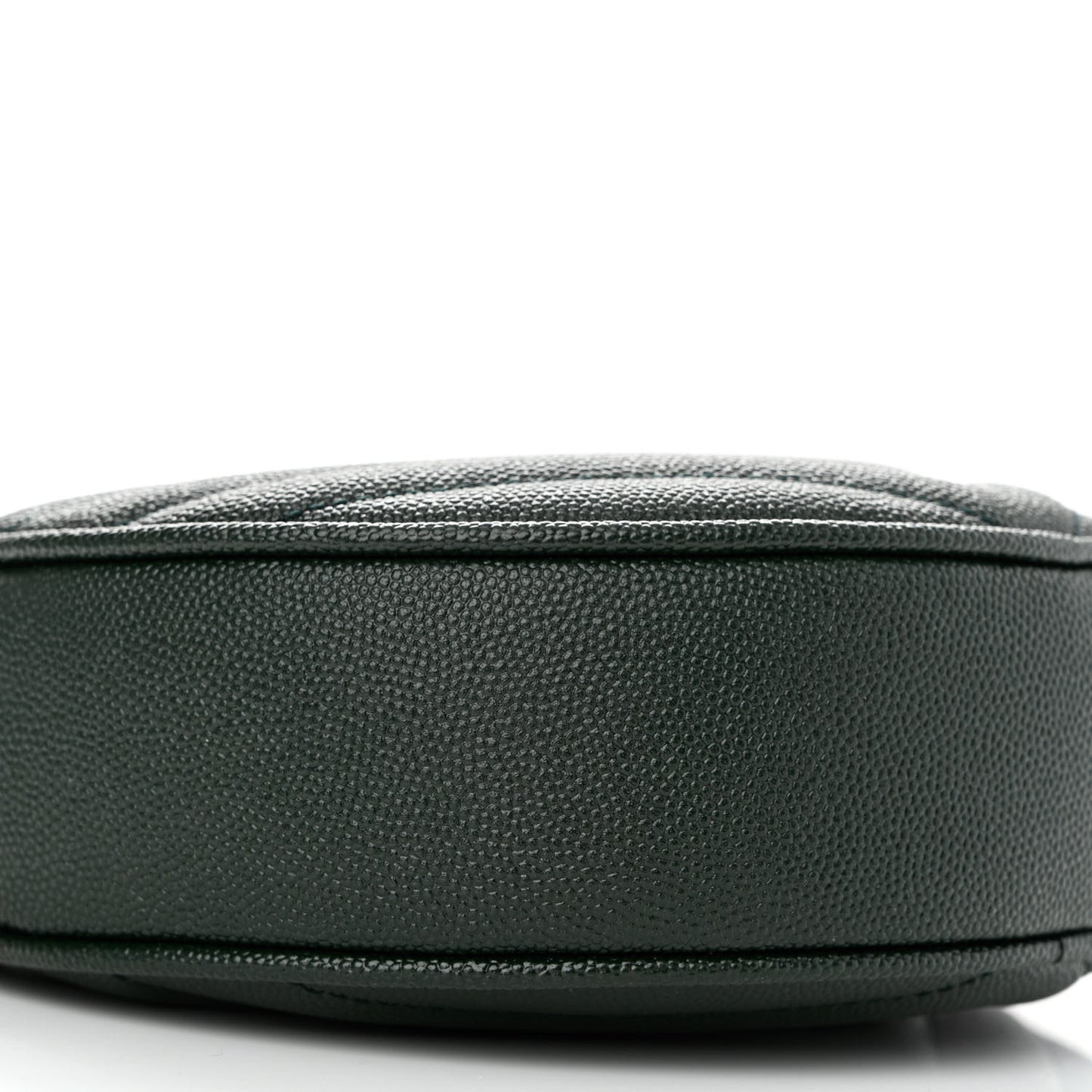 Grain De Poudre Matelasse Chevron Quilted Round Vinyle Camera Bag New Vert Fonce