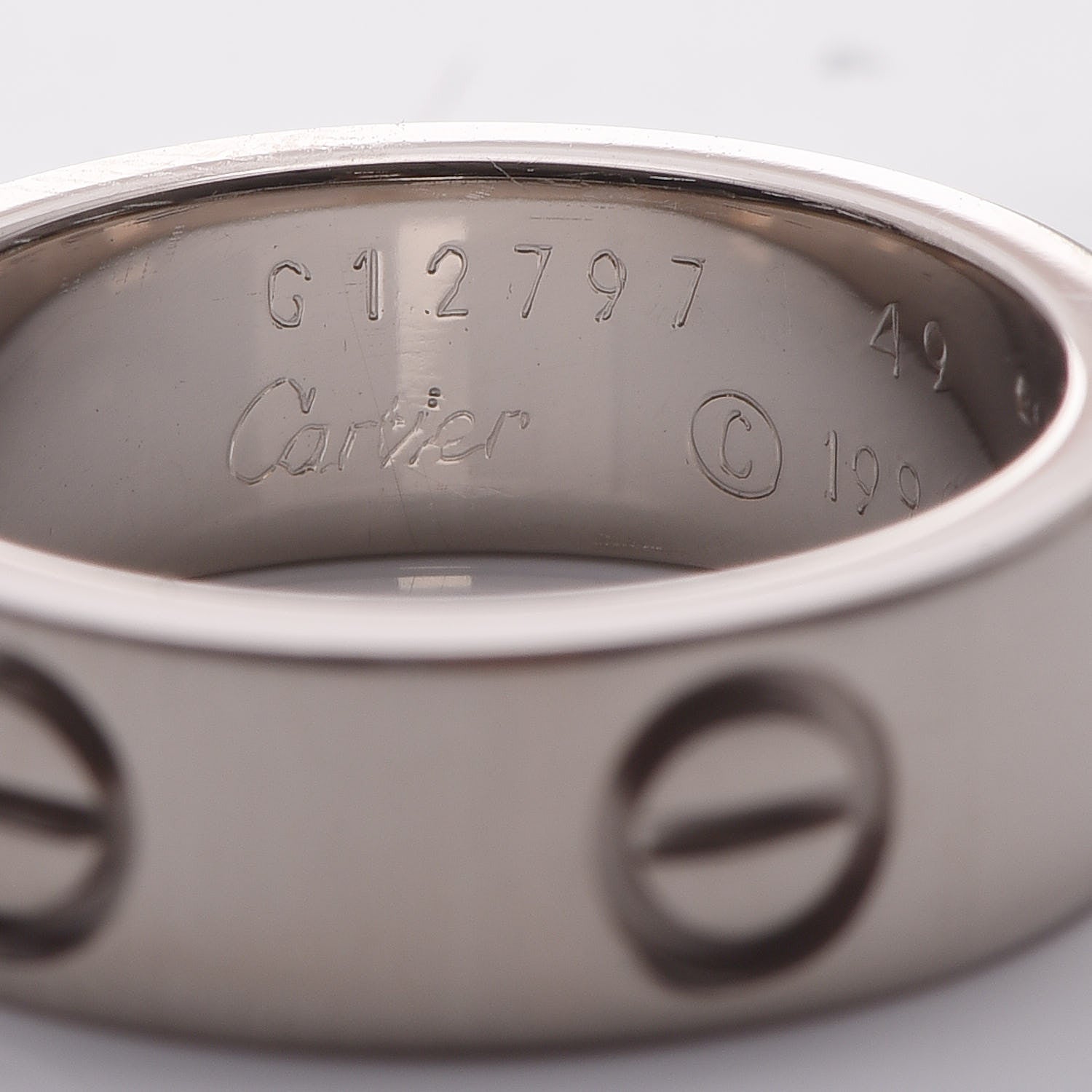Cartier 18K White Gold 5.5mm LOVE Ring 49 4.75 4 of 6