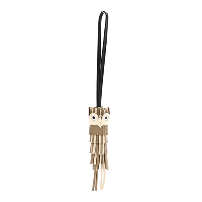 Hermes Milo Lambskin Epsom Chouette Bag Charm Beige Marfa Craie Black Nata White 1 of 5