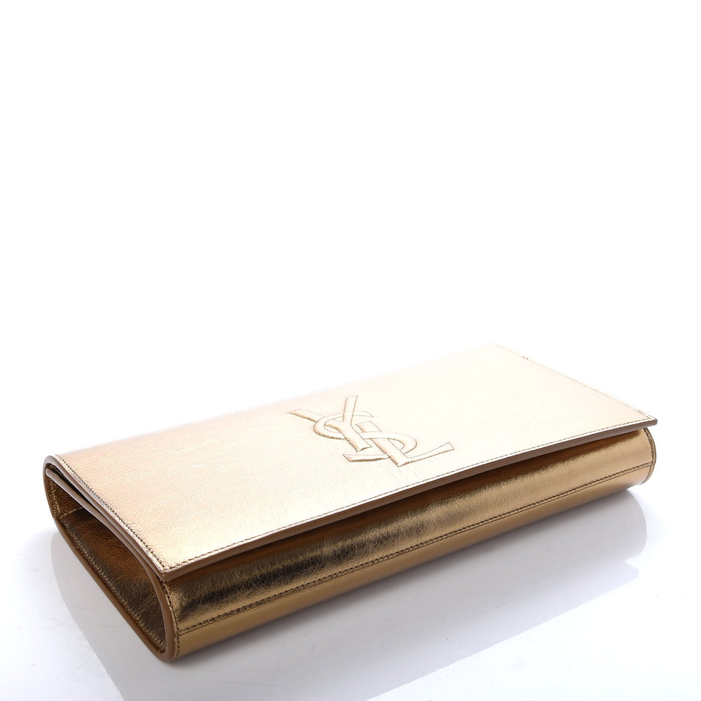 Metallic Calfskin Monogram Large Belle De Jour Clutch Gold