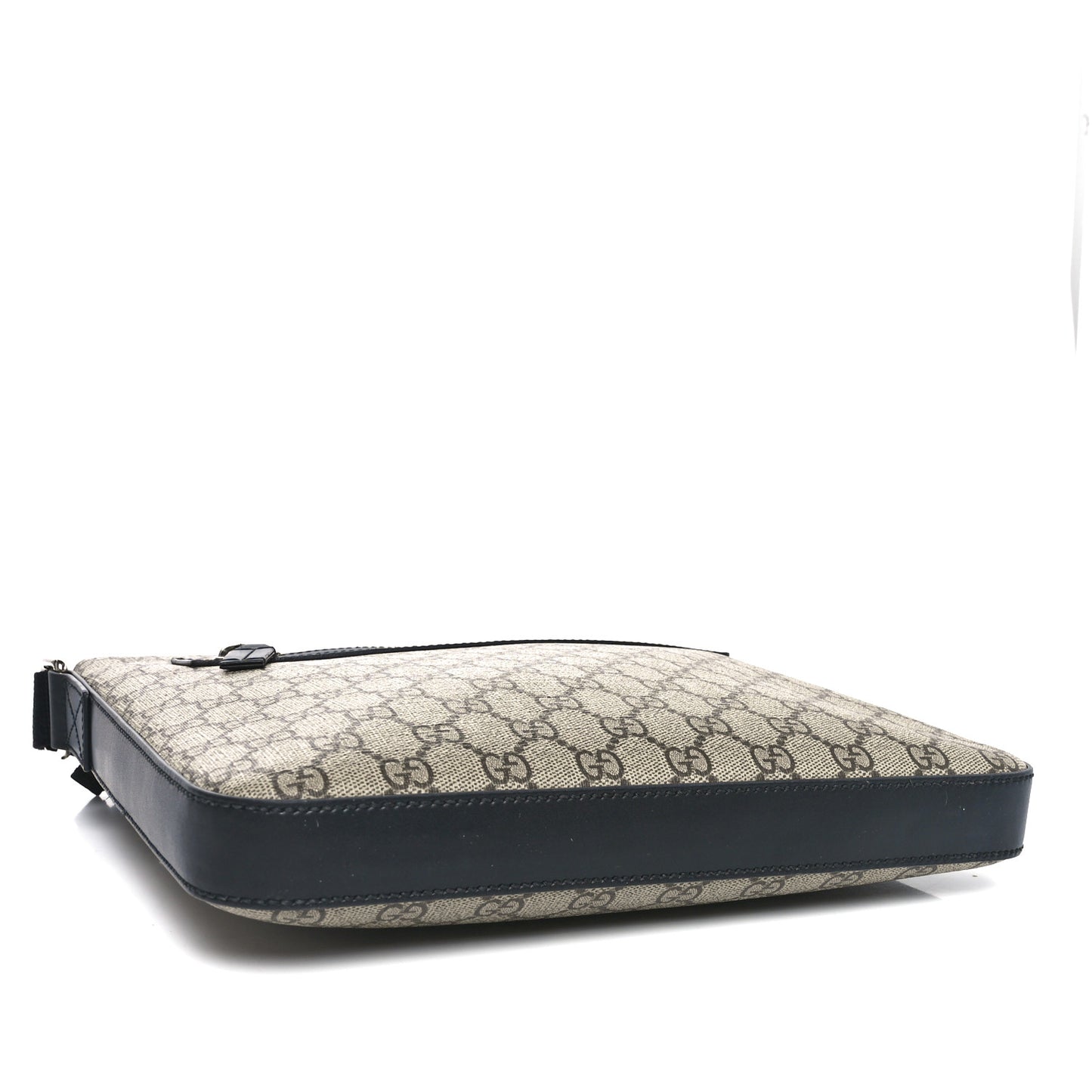 GG Supreme Monogram Web Medium Flat Messenger Beige Black New Acero
