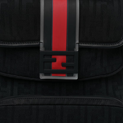 Fendi Neoprene Mesh Vitello Grace FF Panelled Backpack Black Red 6 of 11