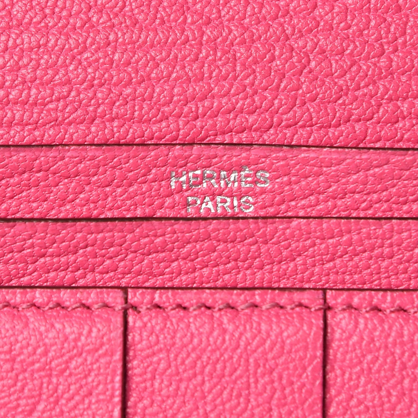 Chevre Mysore Bi-Color Bearn Gusset Wallet Etoupe Rose Shocking