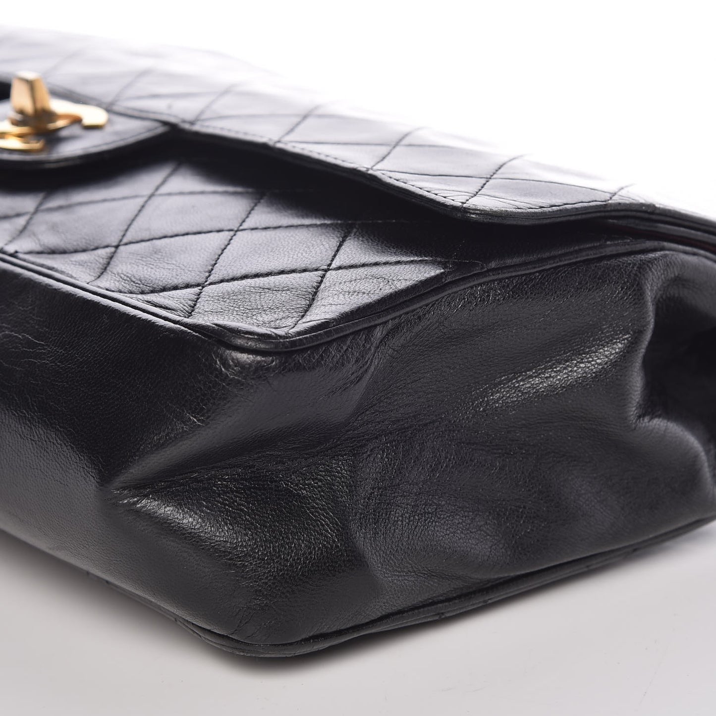 Lambskin Quilted Medium Double Flap Bijoux Chain Black