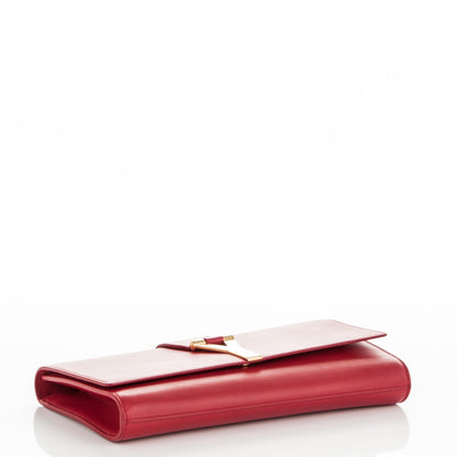 Saint Laurent Calfskin Classic Y Ligne Clutch Red 4 of 6